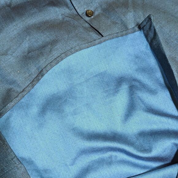 NWT Men's INC Pindot Colbot/Navy Blue Long Sleeve Dress Shirt - Picture 6 of 12